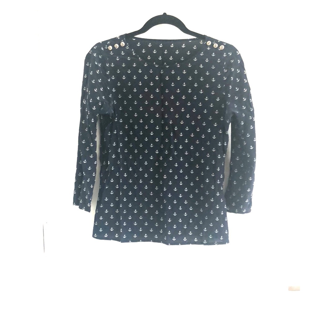 Jcrew silk anchor nautical blouse